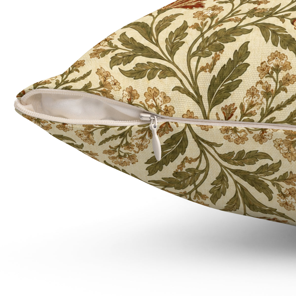 Botanical Floral Pattern Spun Polyester Pillow | Vintage Leaf Vine Throw