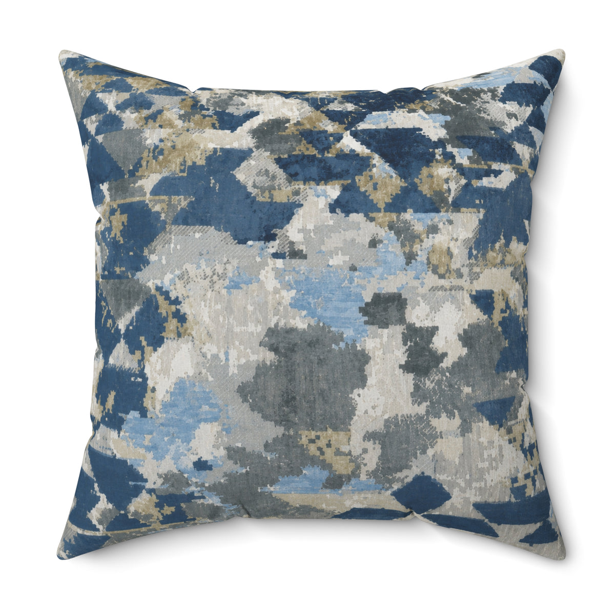 Abstract Blue Geo Pattern Pillow | Modern Decorative Throw Pillow