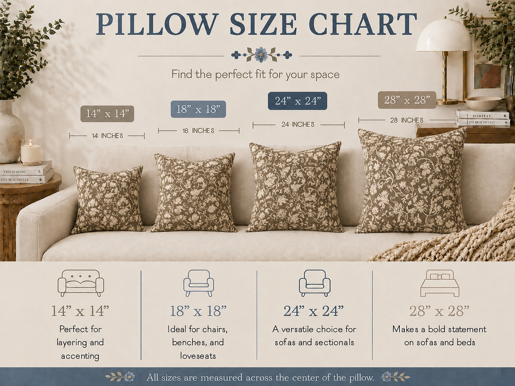 Vintage Floral Damask Pillow | Brown Botanical Throw Pillow