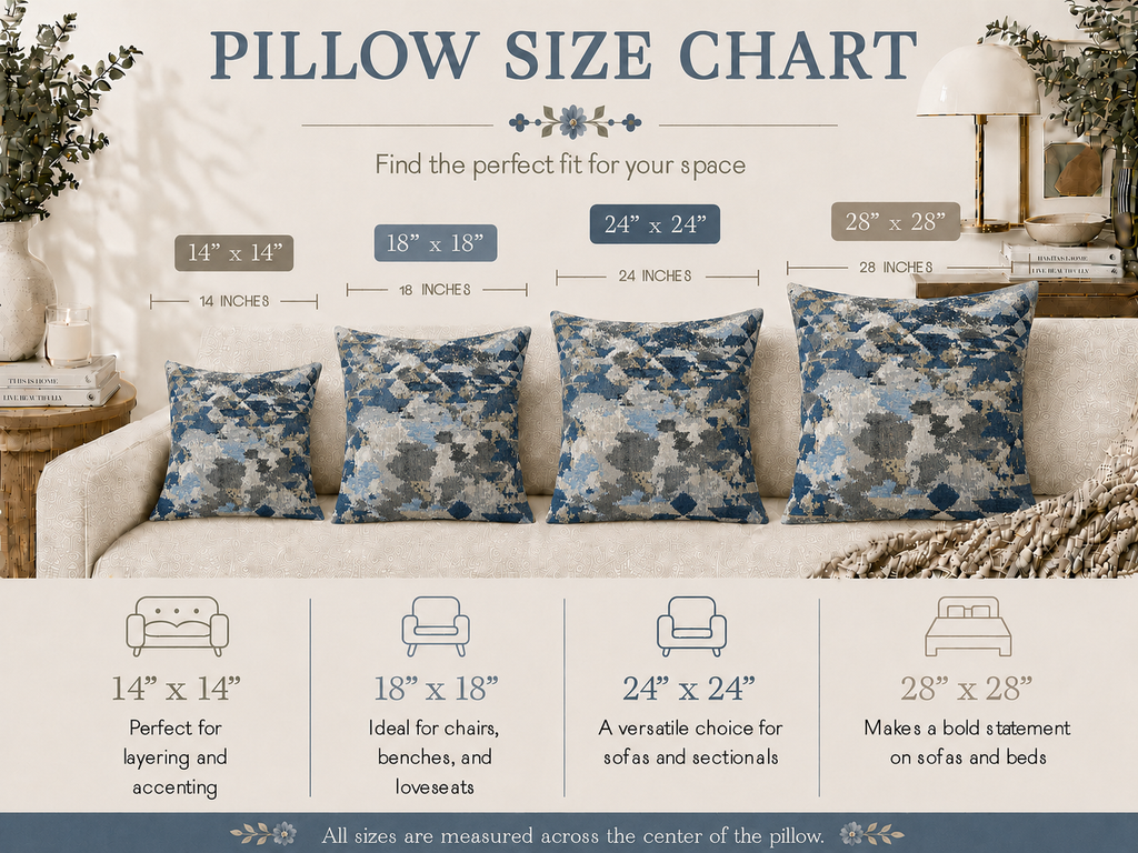 Abstract Blue Geo Pattern Pillow | Modern Decorative Throw Pillow