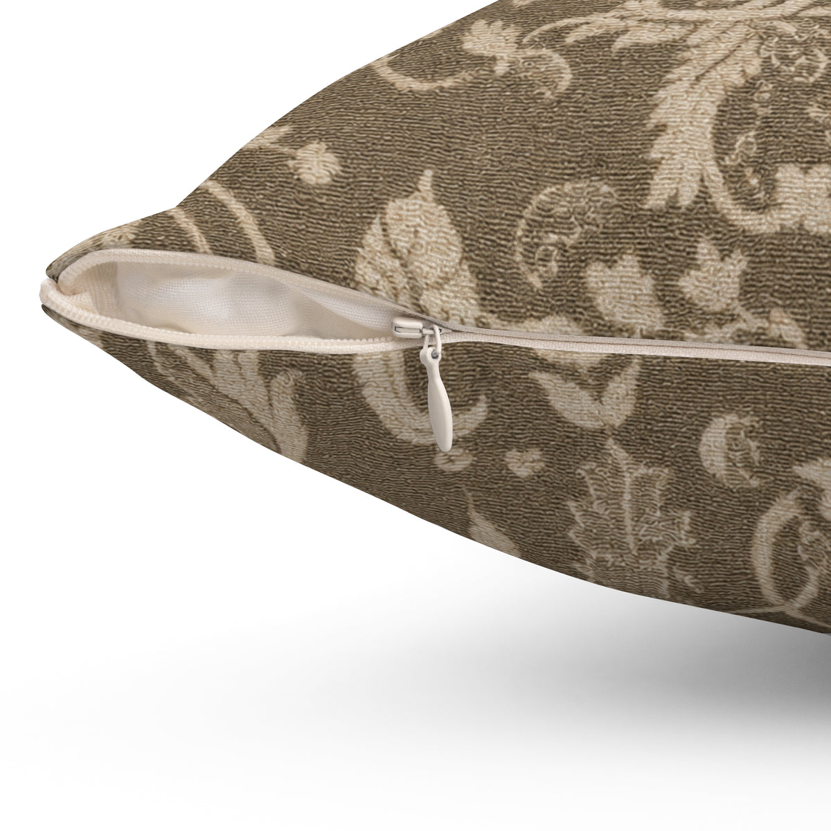 Vintage Floral Damask Pillow | Brown Botanical Throw Pillow
