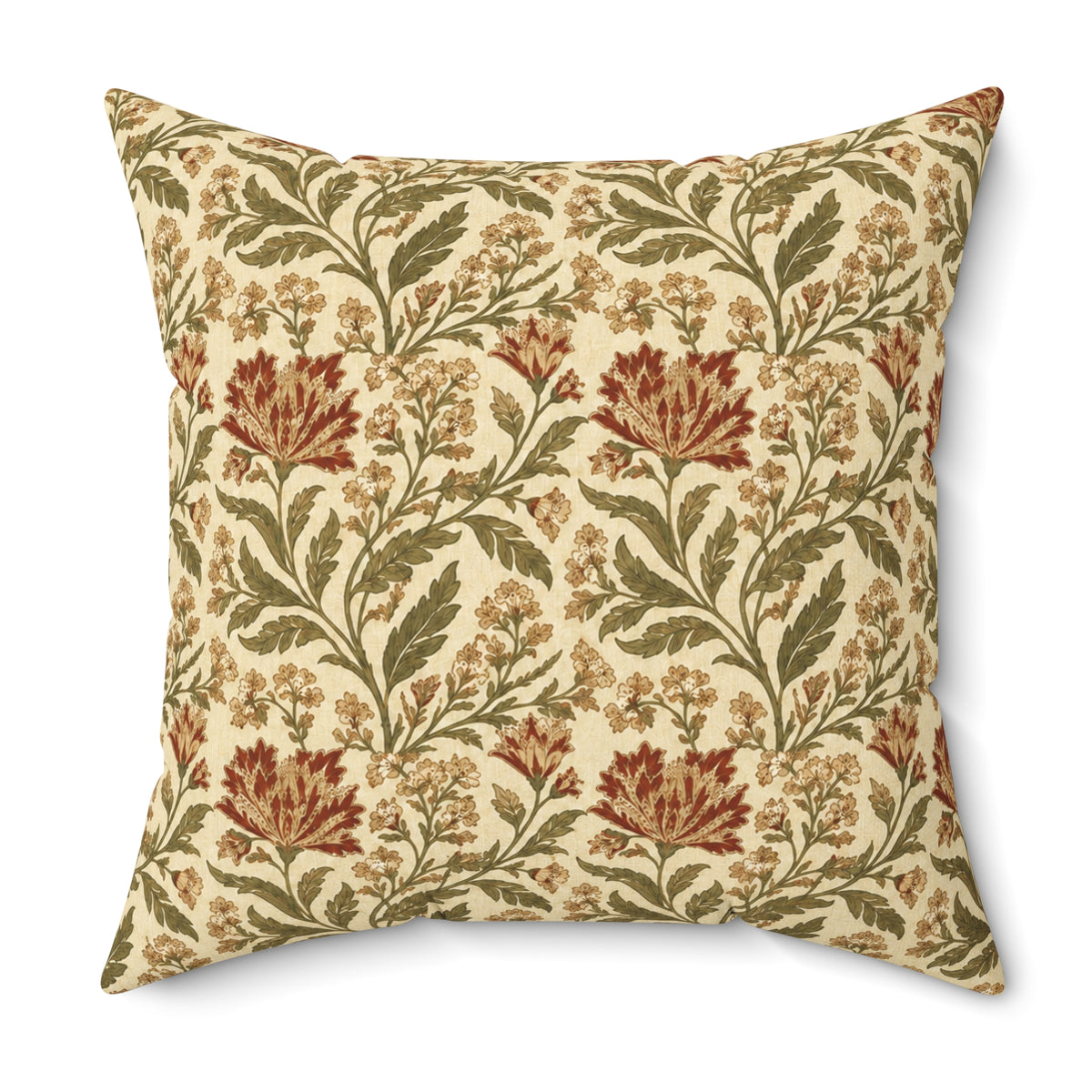 Botanical Floral Pattern Spun Polyester Pillow | Vintage Leaf Vine Throw
