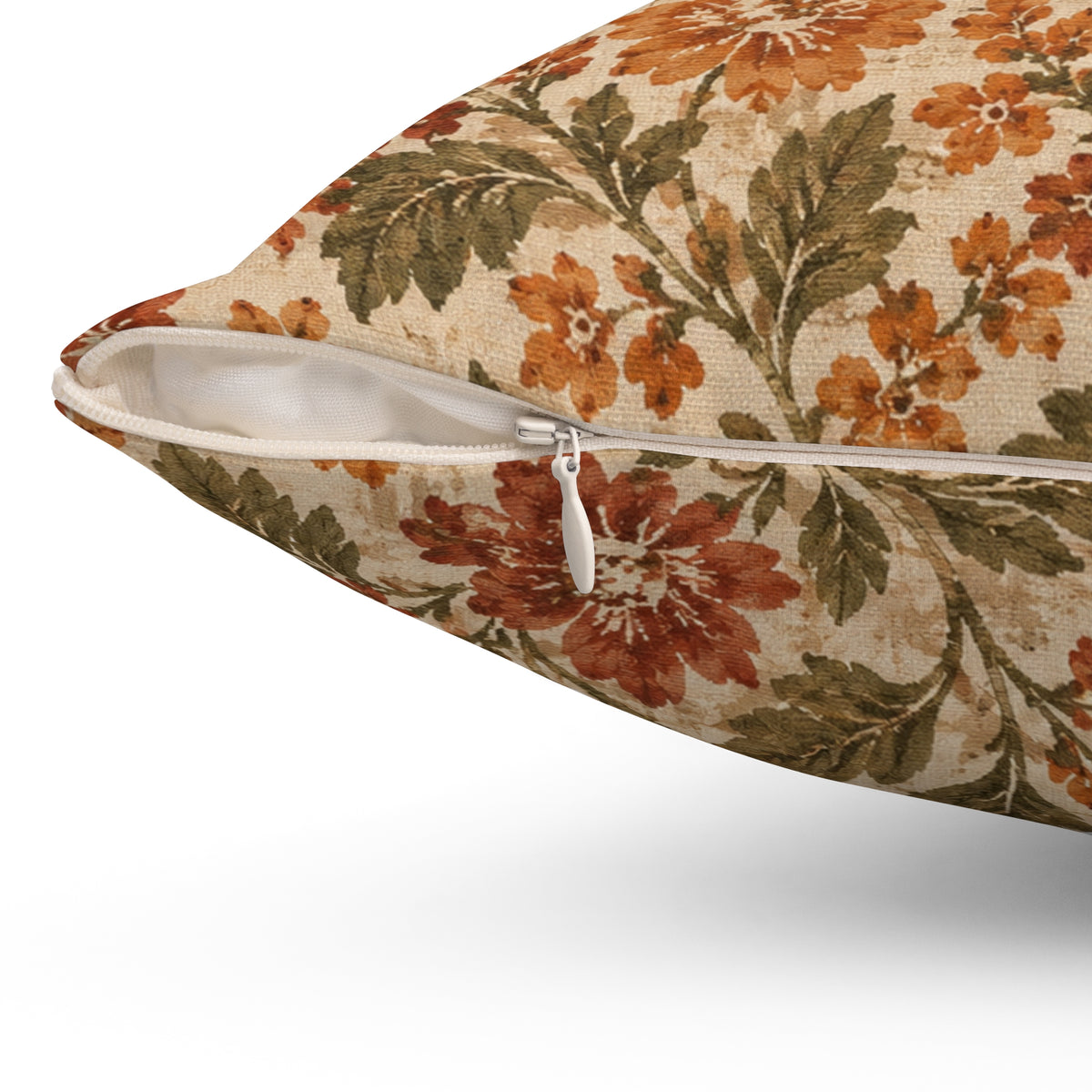 Vintage Floral Pattern Spun Polyester Pillow | Autumn Cottage Decor